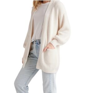 Quince 100% Organic Cotton Oversized Cardigan Ivory